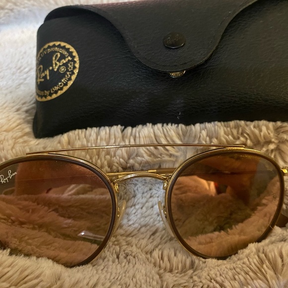 Ray-Ban Accessories - Rose Gold Ray-Ban Round Lens Glasses